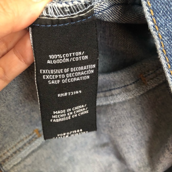 BOOM BOOM JEANS Womens Large Denim Jean Jacket Fishnet Cutouts Destroyed NWOT - Picture 14 of 14